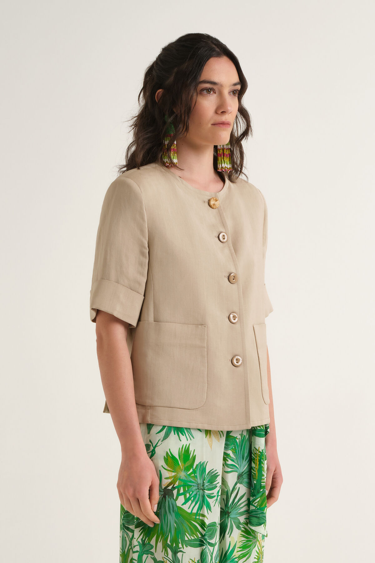 Malìparmi TIMELESS LINEN JACKET Sand JD648140106