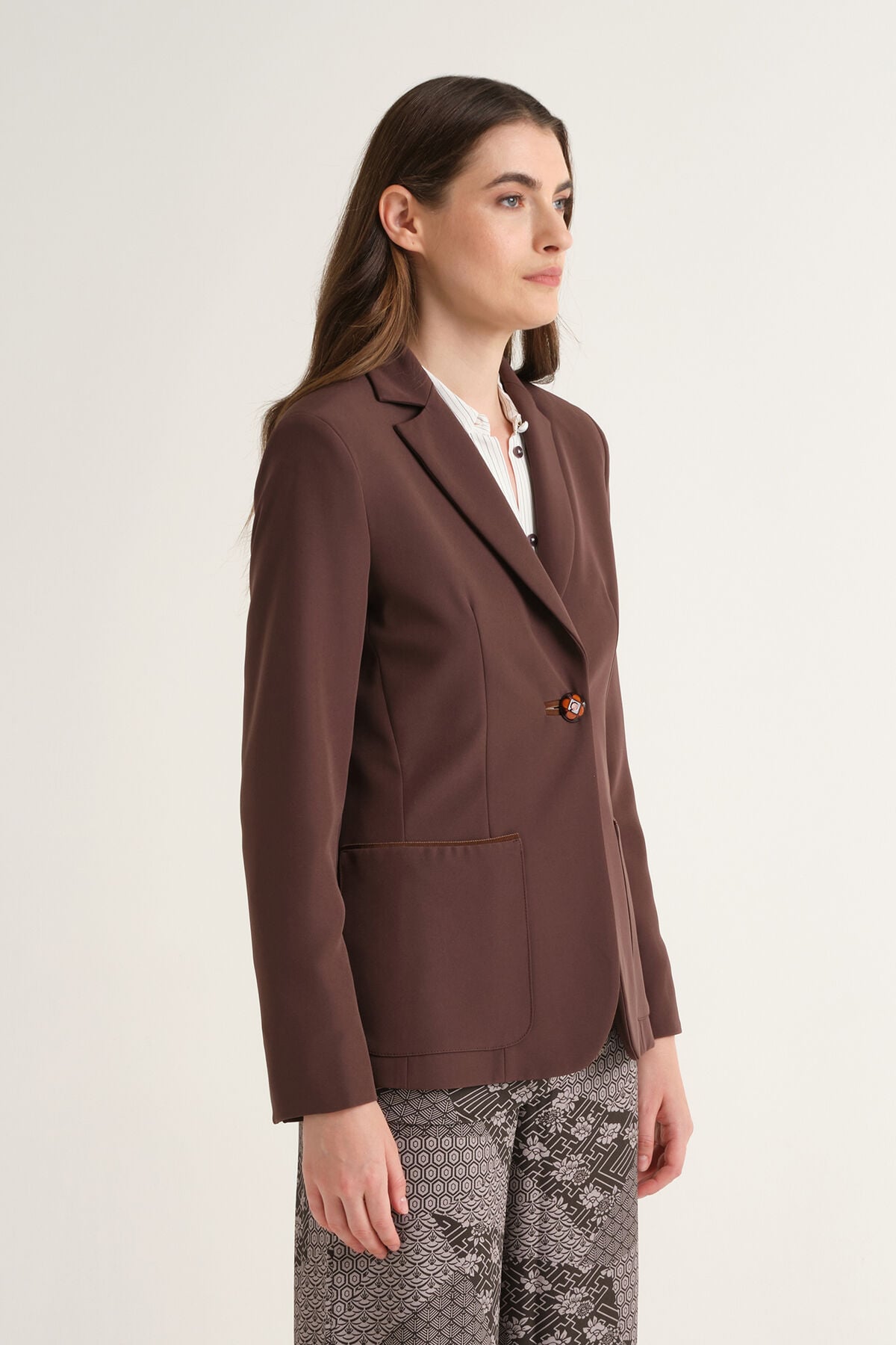 Maliparmi SLEEK MATTE BLAZER Cool Brown JD645550689