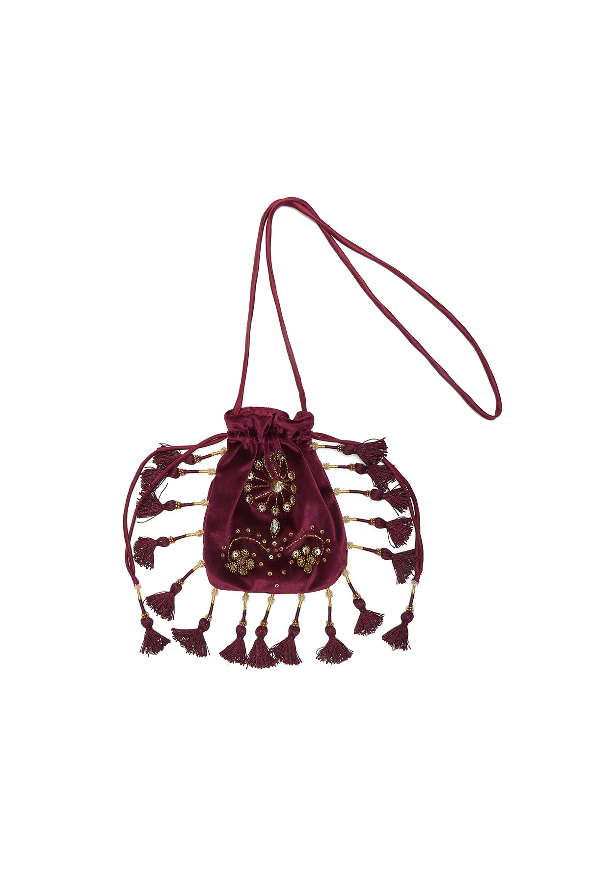 Maliparmi POUCH THE PRECIOUS VELVET Mosto OP009561039