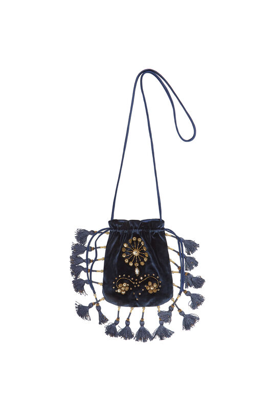 Maliparmi THE PRECIOUS VELVET POUCH Navy Blue OP009561039