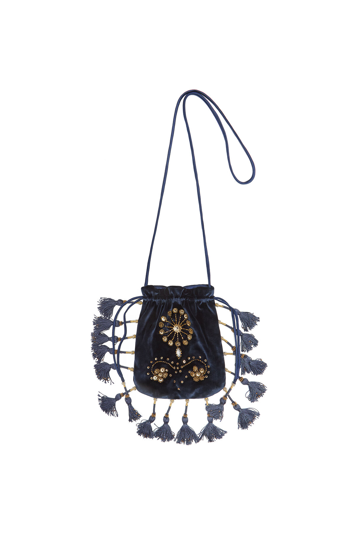 Maliparmi THE PRECIOUS VELVET POUCH Navy Blue OP009561039