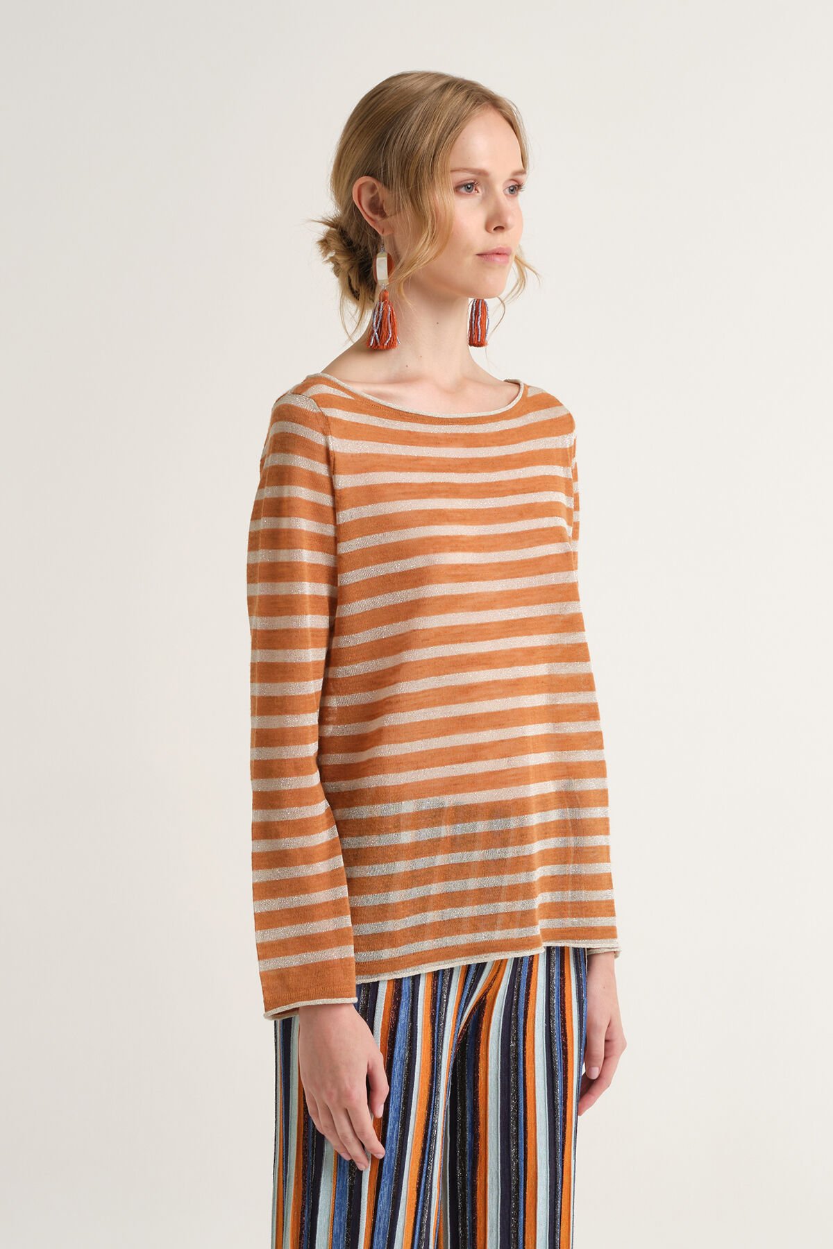 Malìparmi SUMMER LINEN SWEATER Camel JQ509178148 Malìparmi SUMMER LINEN SWEATER Camel JQ509178148