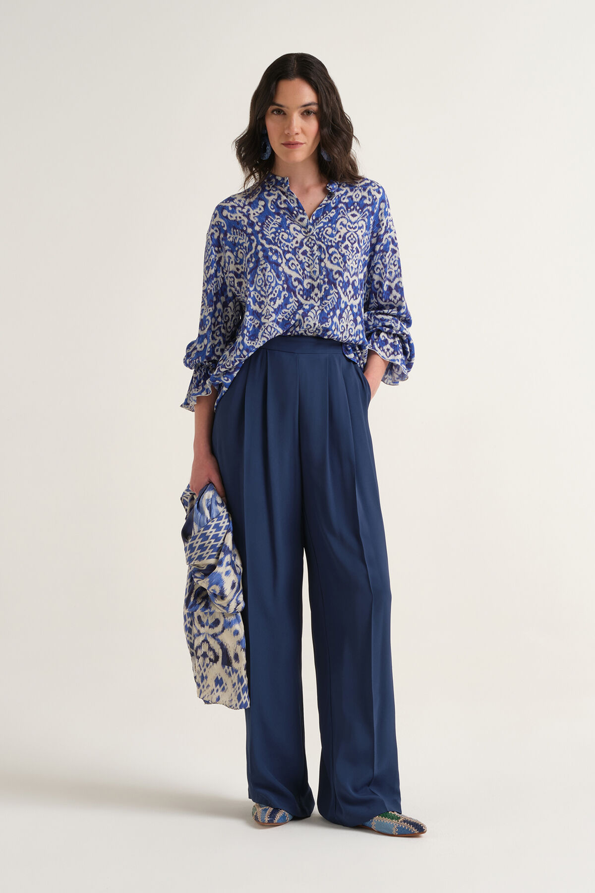 Malìparmi FLUID CREPE HOSE Marineblau JH806250672