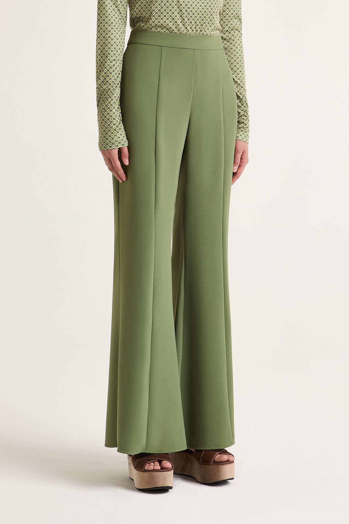 Maliparmi SABLÈ CREPE TROUSERS Fern JH756650166