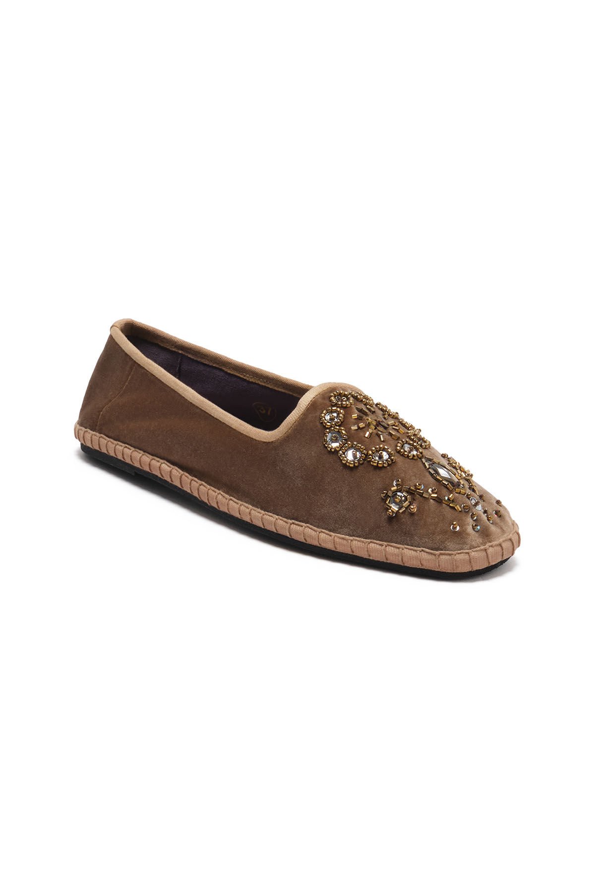 Malìparmi THE PRECIOUS VELVET BABOUCHE-BIJOUX Taupe SB007861039