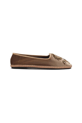 Malìparmi THE PRECIOUS VELVET BABOUCHE-BIJOUX Taupe SB007861039