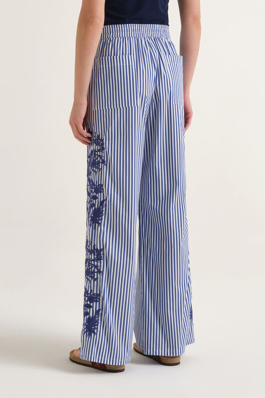 Malìparmi STRIPED FLEUR TROUSERS Night Blue JH805415222