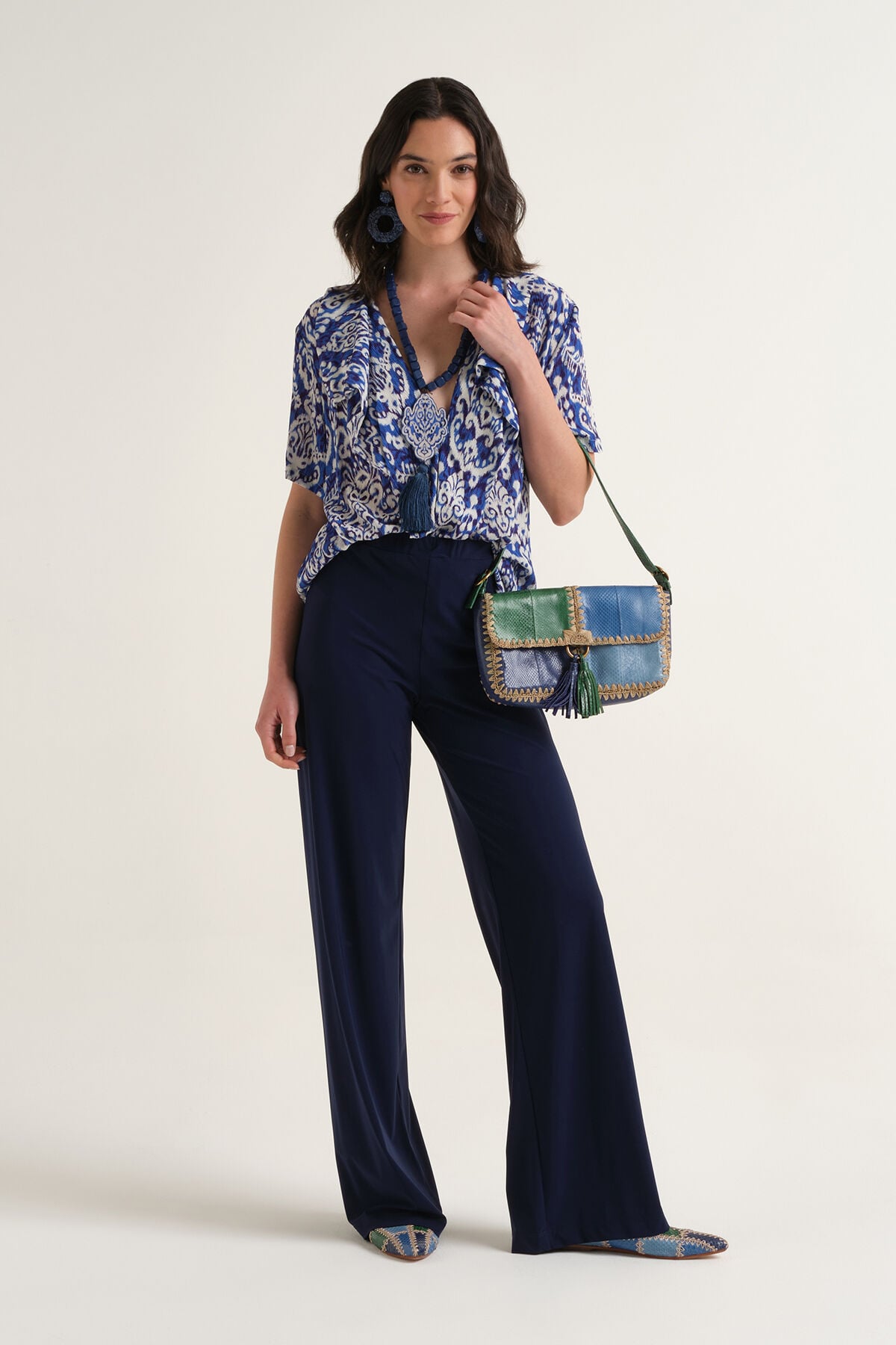 Malìparmi SOFT JERSEY TROUSERS NavyBlue JH753070210