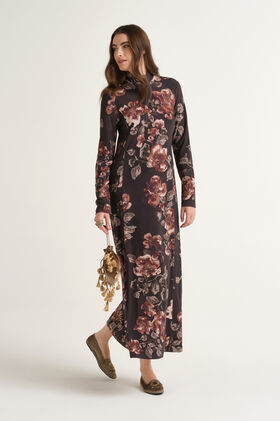 Maliparmi FROSTED BLOSSOM DRESS Brown JF668470680 Maliparmi FROSTED BLOSSOM DRESS Brown JF668470680