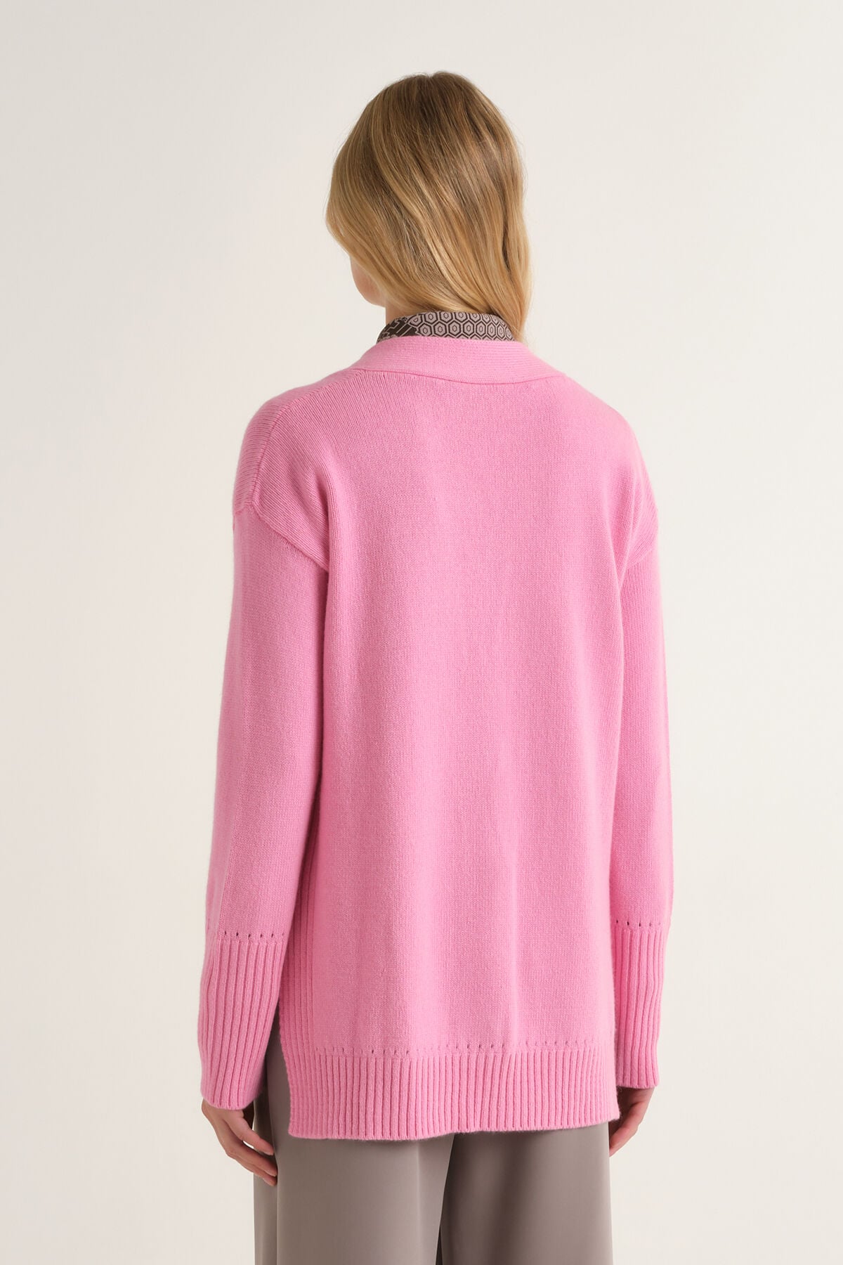 Maliparmi CARDIGAN CASHMERE MERINOS Rosa Peonia JN371674315 Maliparmi CARDIGAN CASHMERE MERINOS Rosa Peonia JN371674315