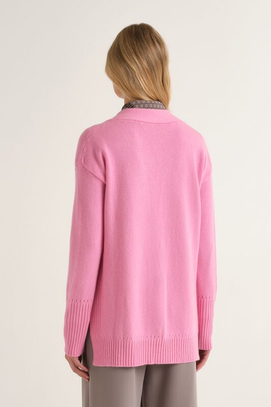 Maliparmi CARDIGAN CASHMERE MERINOS Rosa Peonia JN371674315 Maliparmi CARDIGAN CASHMERE MERINOS Rosa Peonia JN371674315
