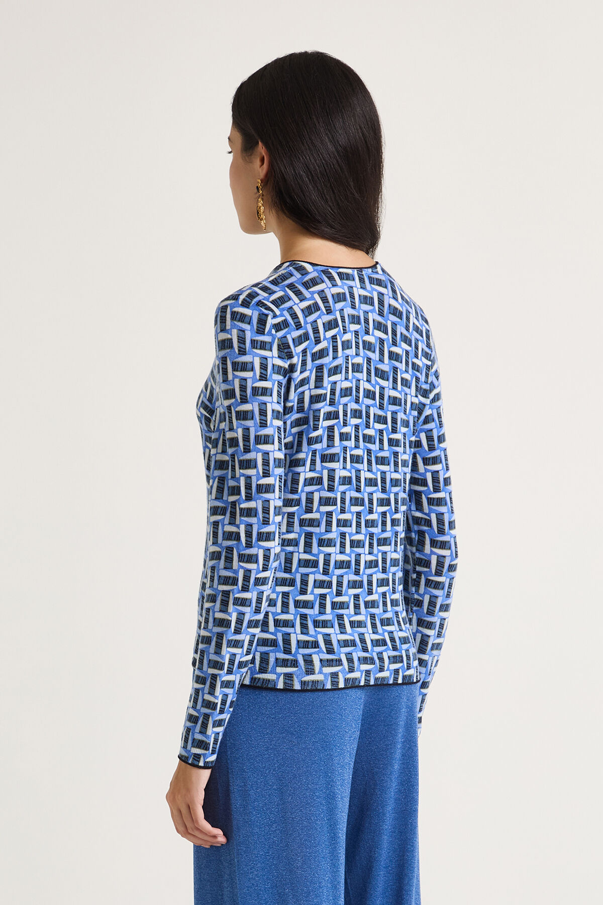 Maliparmi PRINTED KNIT CARDIGAN Blue JN355178200