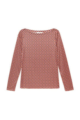 Maliparmi MICRO PRINT JERSEY T-SHIRT Pink JK025770654 Maliparmi MICRO PRINT JERSEY T-SHIRT Pink JK025770654