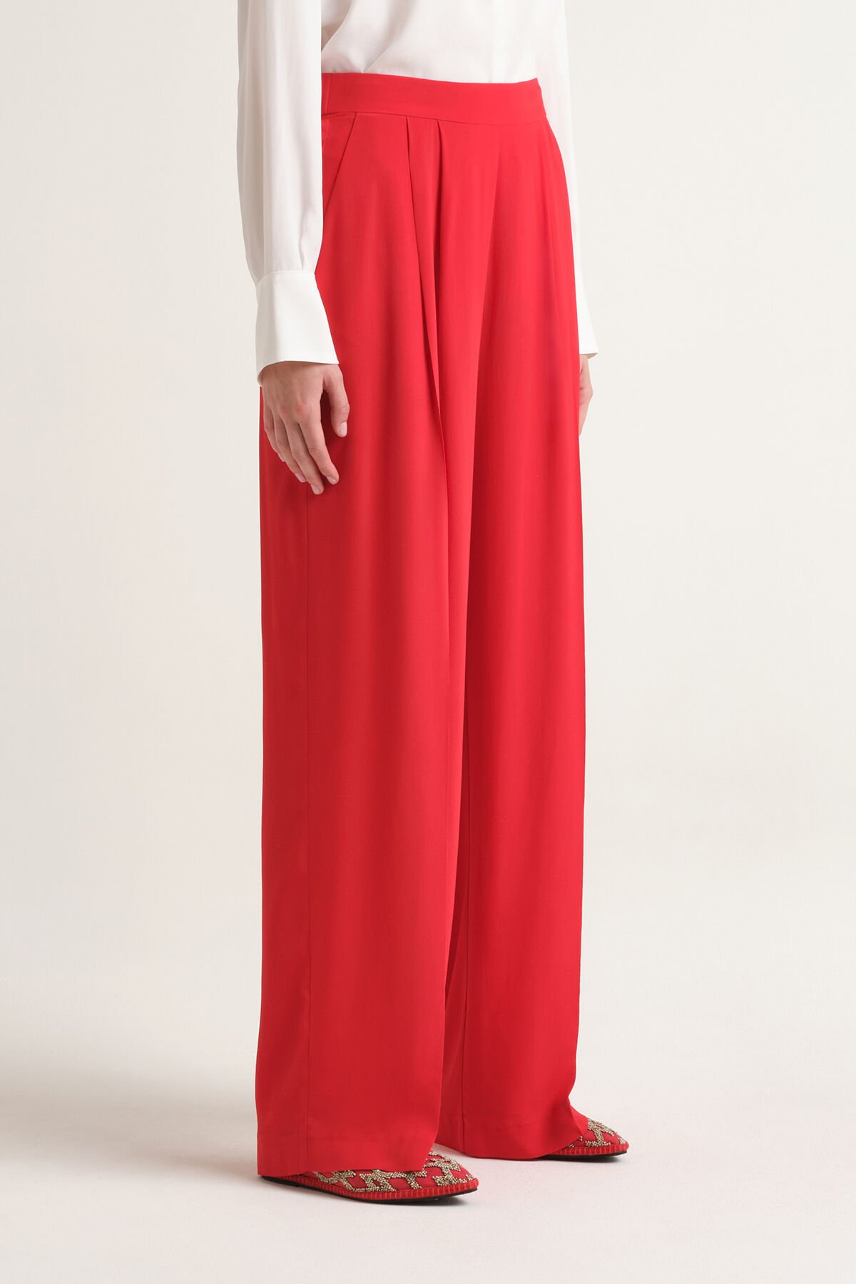 Malìparmi FLUID CREPE TROUSERS Coral JH806250672 Malìparmi FLUID CREPE TROUSERS Coral JH806250672