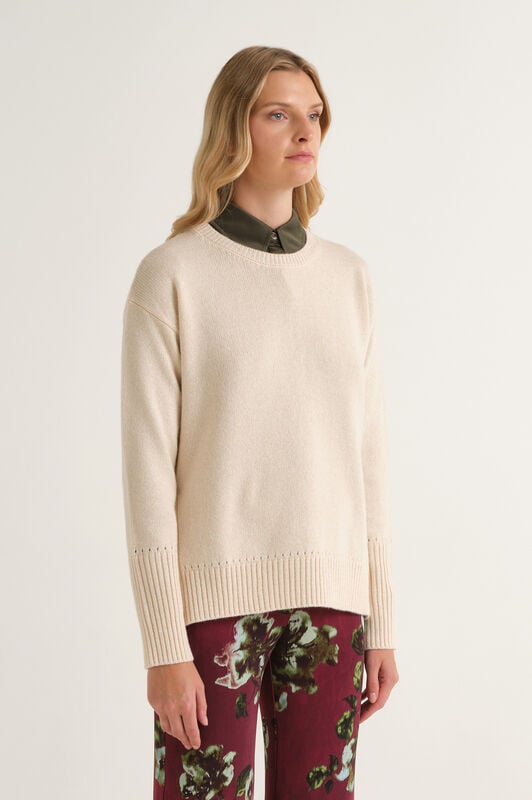 Maliparmi MAGLIA CASHMERE MERINOS Bianco Rugiada JQ511474315 Maliparmi MAGLIA CASHMERE MERINOS Bianco Rugiada JQ511474315