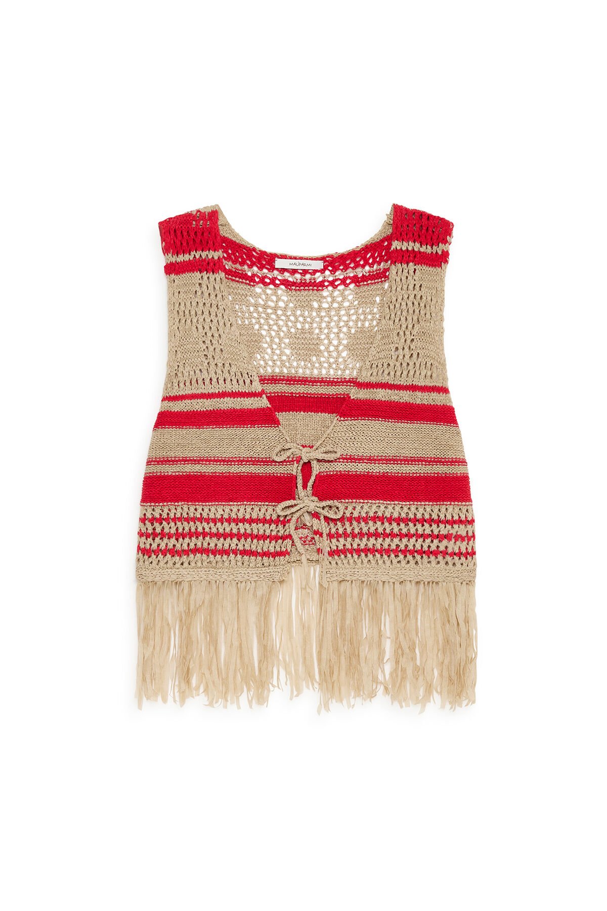 Malìparmi KNIT TAPE VEST Natural JE113078214 Malìparmi KNIT TAPE VEST Natural JE113078214