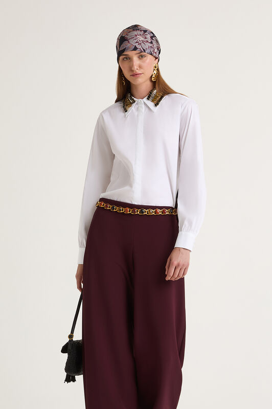 Maliparmi SPARKLE POPELINE SHIRT Optical White JM556415214 Maliparmi SPARKLE POPELINE SHIRT Optical White JM556415214