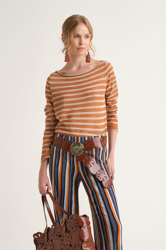 Malìparmi SUMMER LINEN SWEATER Camel JQ509178148 Malìparmi SUMMER LINEN SWEATER Camel JQ509178148