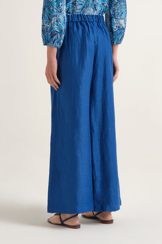Malìparmi LINEN JACQUARD TROUSERS Cobalt JH805340102 Malìparmi LINEN JACQUARD TROUSERS Cobalt JH805340102