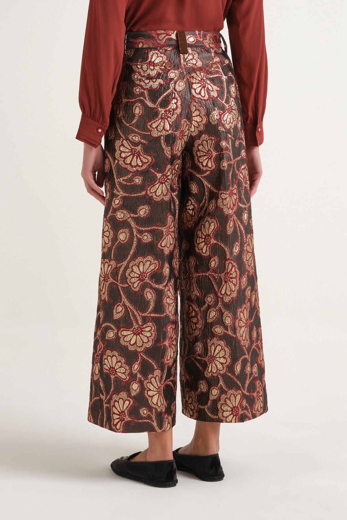 Maliparmi GILDED GARDEN TROUSER Burgundy JH804050680 Maliparmi GILDED GARDEN TROUSER Burgundy JH804050680