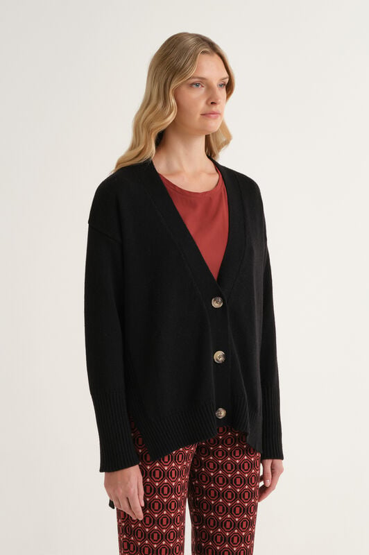 Maliparmi CARDIGAN CASHMERE MERINOS Nero JN371674315 Maliparmi CARDIGAN CASHMERE MERINOS Nero JN371674315