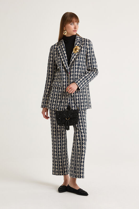 Maliparmi GEOMETRIC JACQUARD TROUSERS Grey JH747960168