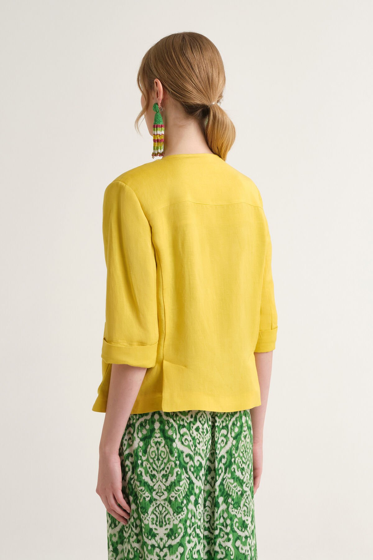 Malìparmi TIMELESS LINEN JACKET Yellow JD648140106 Malìparmi TIMELESS LINEN JACKET Yellow JD648140106