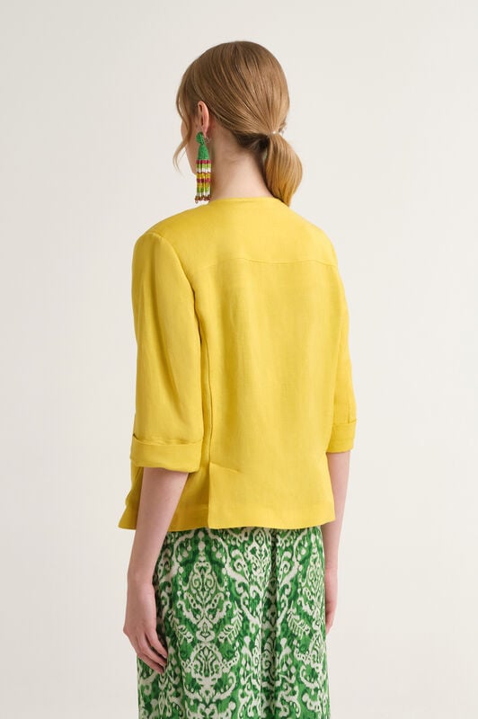 Malìparmi TIMELESS LINEN JACKET Yellow JD648140106 Malìparmi TIMELESS LINEN JACKET Yellow JD648140106