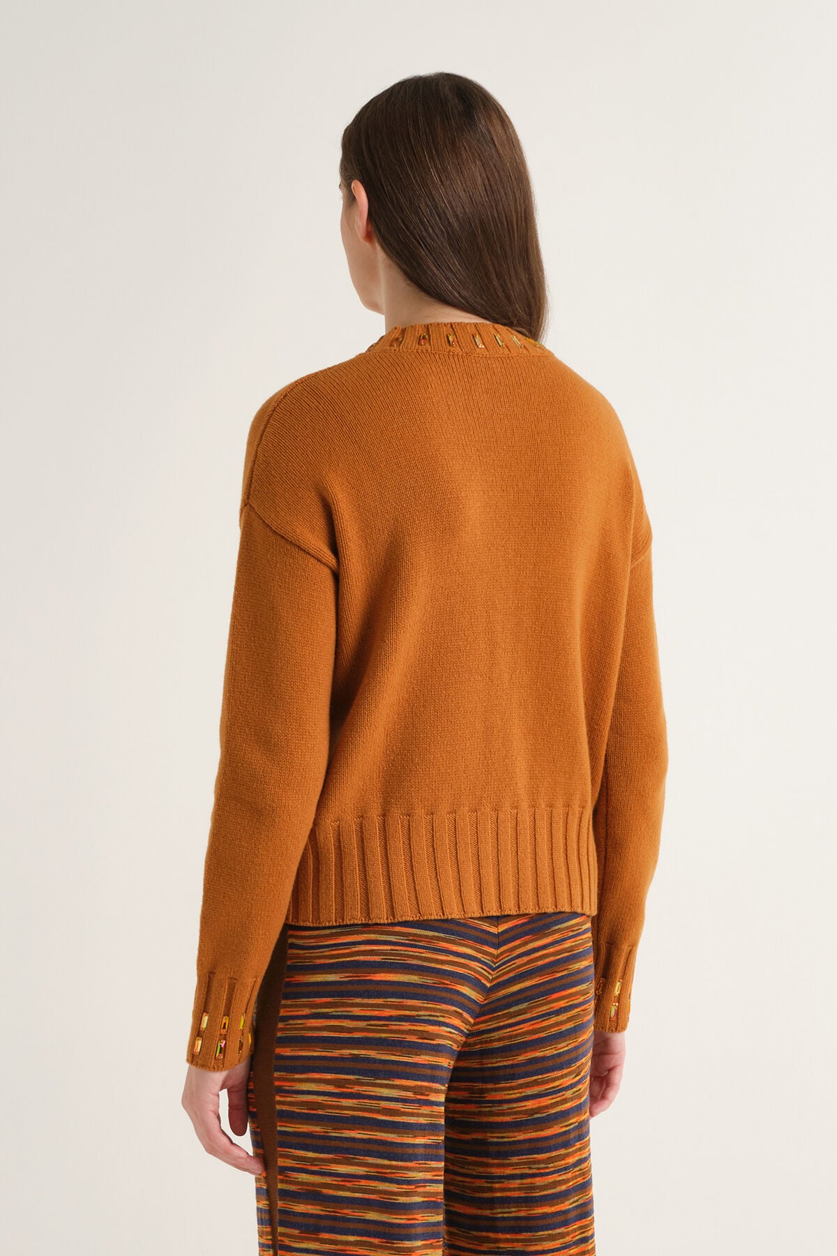 Maliparmi WOOL EMBROIDERY KNIT Umber JQ512875100 Maliparmi WOOL EMBROIDERY KNIT Umber JQ512875100