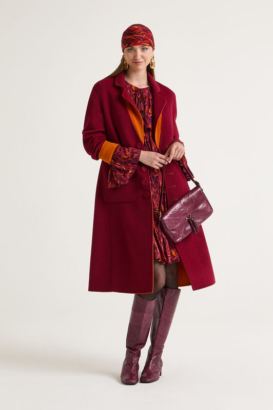 Maliparmi DOUBLE WOOL OVERCOAT Orange JB538120276