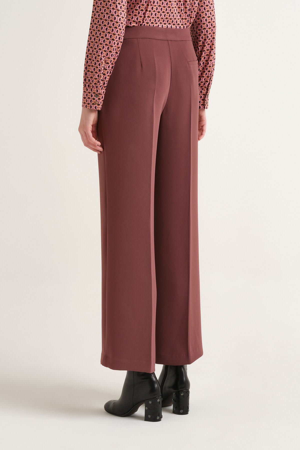 Maliparmi SABLÉ CREPE TROUSER Wine JH757950166 Maliparmi SABLÉ CREPE TROUSER Wine JH757950166