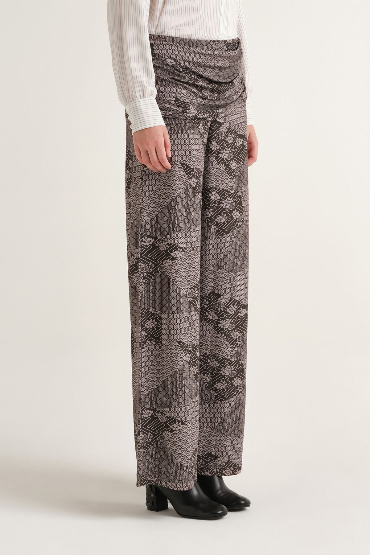 Maliparmi MOSAIC KIMONO TROUSER Grey JH808270679