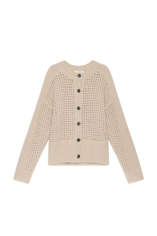 Maliparmi RECYCLE MERINO CARDIGAN Warm Beige JN369978203