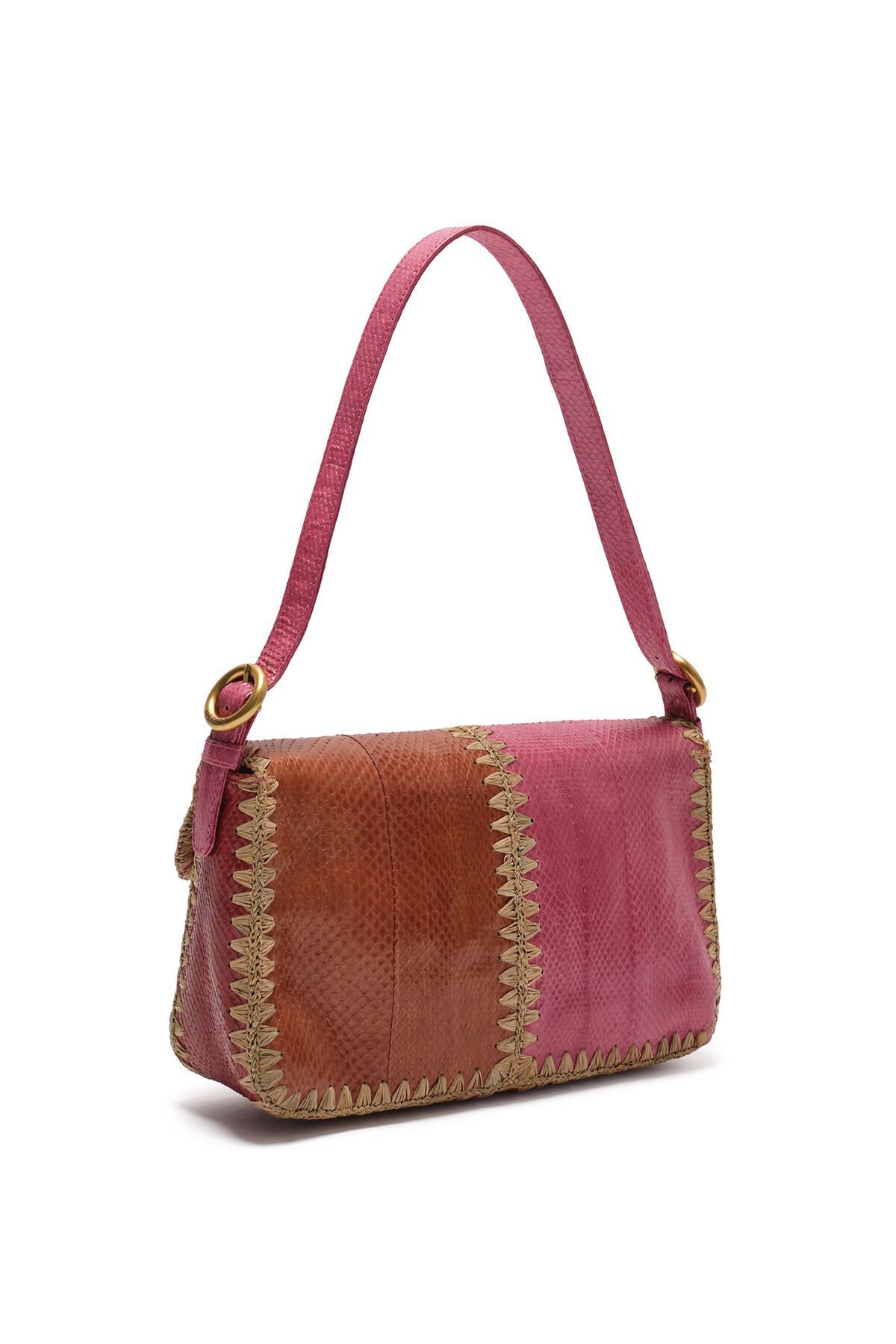 Malìparmi PATCHWORK THREAD BAGUETTE BAG Pink BT001301563