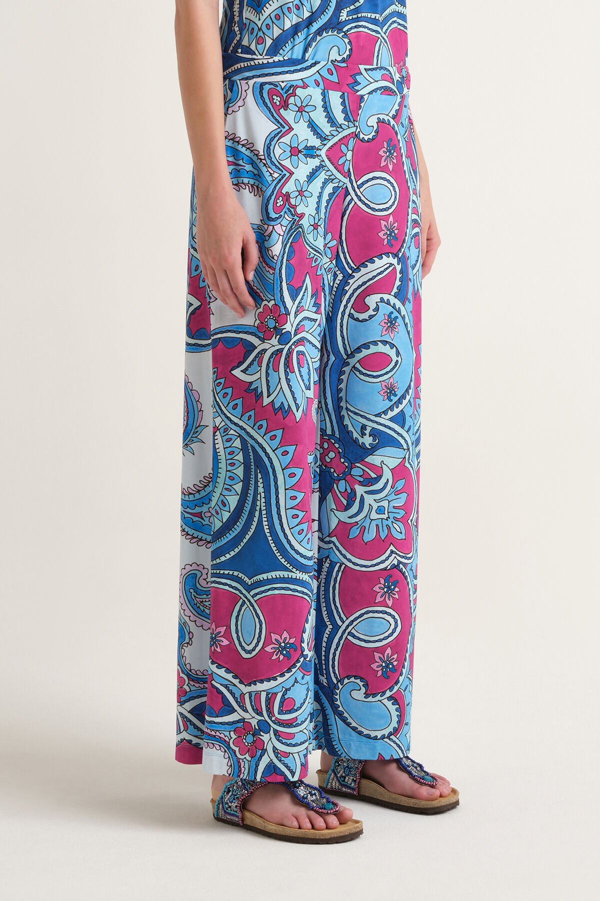 Malìparmi HIPPIE LOTUS TROUSERS Light Blue JH805370671 Malìparmi HIPPIE LOTUS TROUSERS Light Blue JH805370671