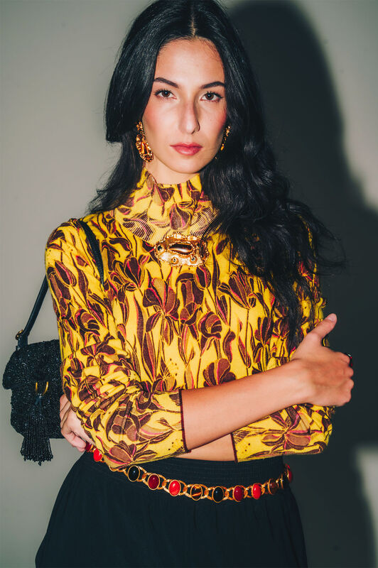 Maliparmi PRINTED KNIT KNITWEAR Yellow JQ510478200