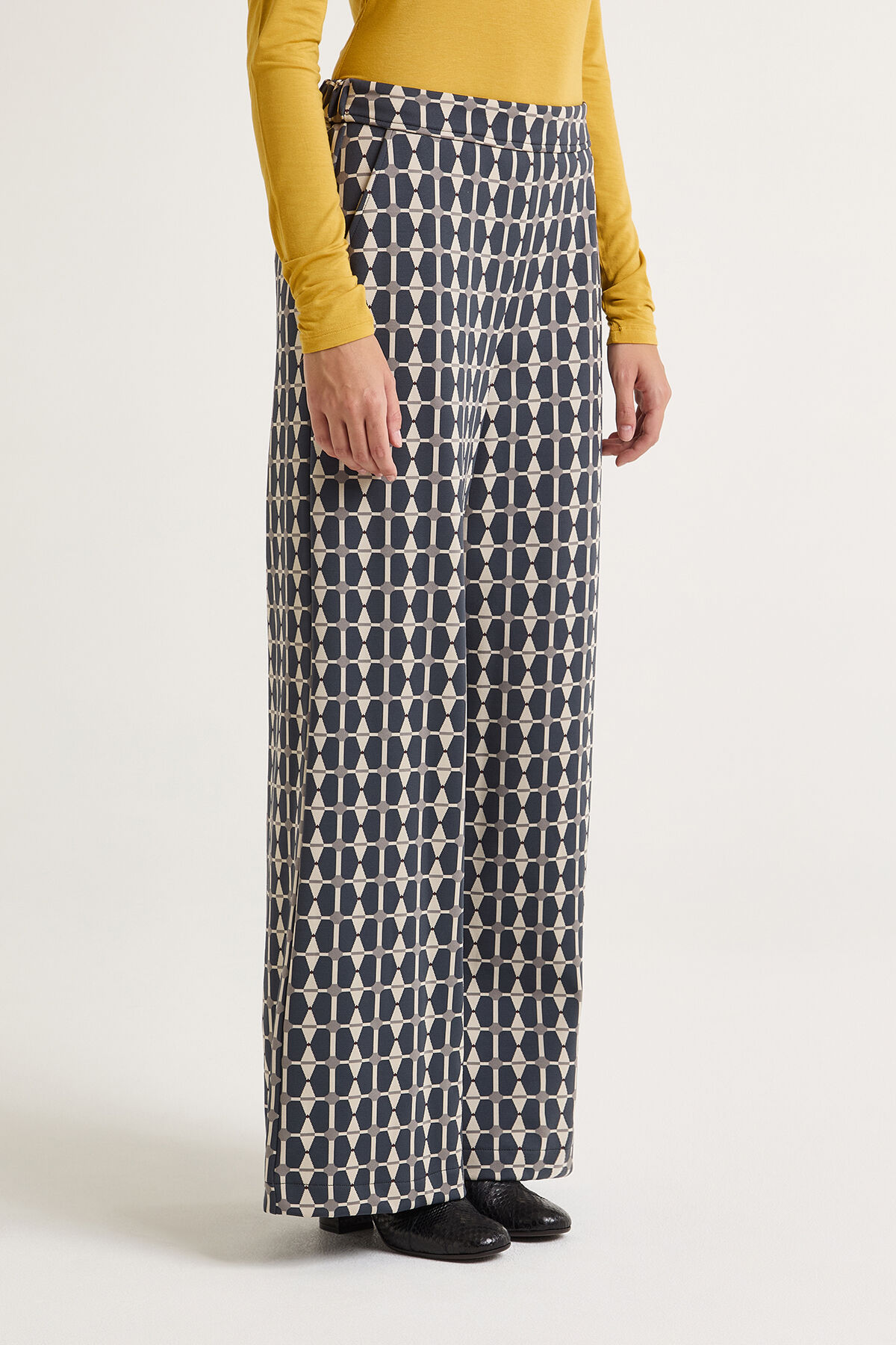 Maliparmi GEOMETRIC JACQUARD TROUSERS Grey JH805360168