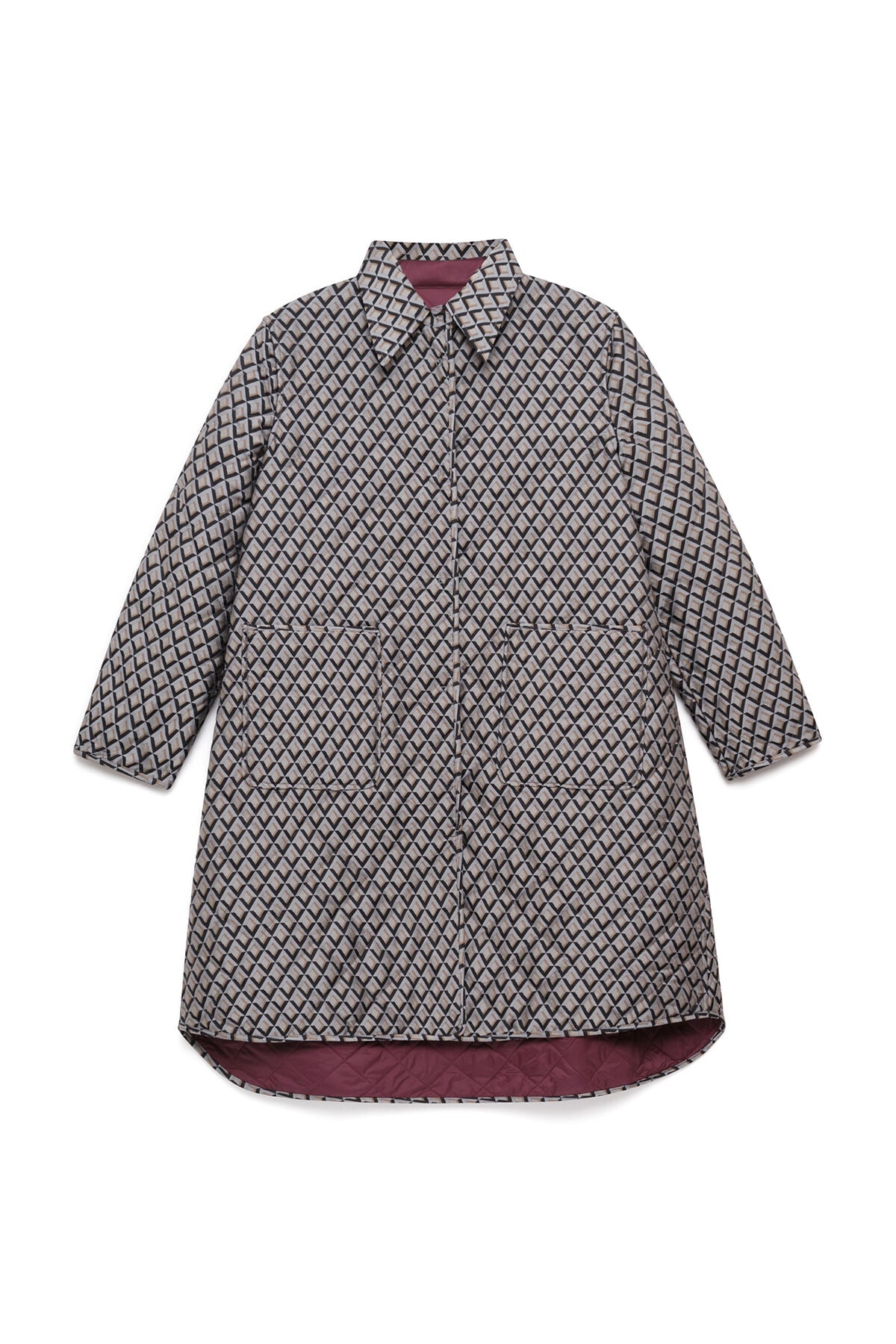 Maliparmi CAPPOTTO GEOMETRIC JACQUARD Grigio JB540150678 Maliparmi CAPPOTTO GEOMETRIC JACQUARD Grigio JB540150678