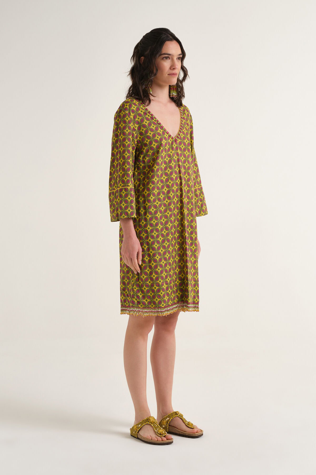 Malìparmi FLORAL SPIN DRESS Yellow JF669815215