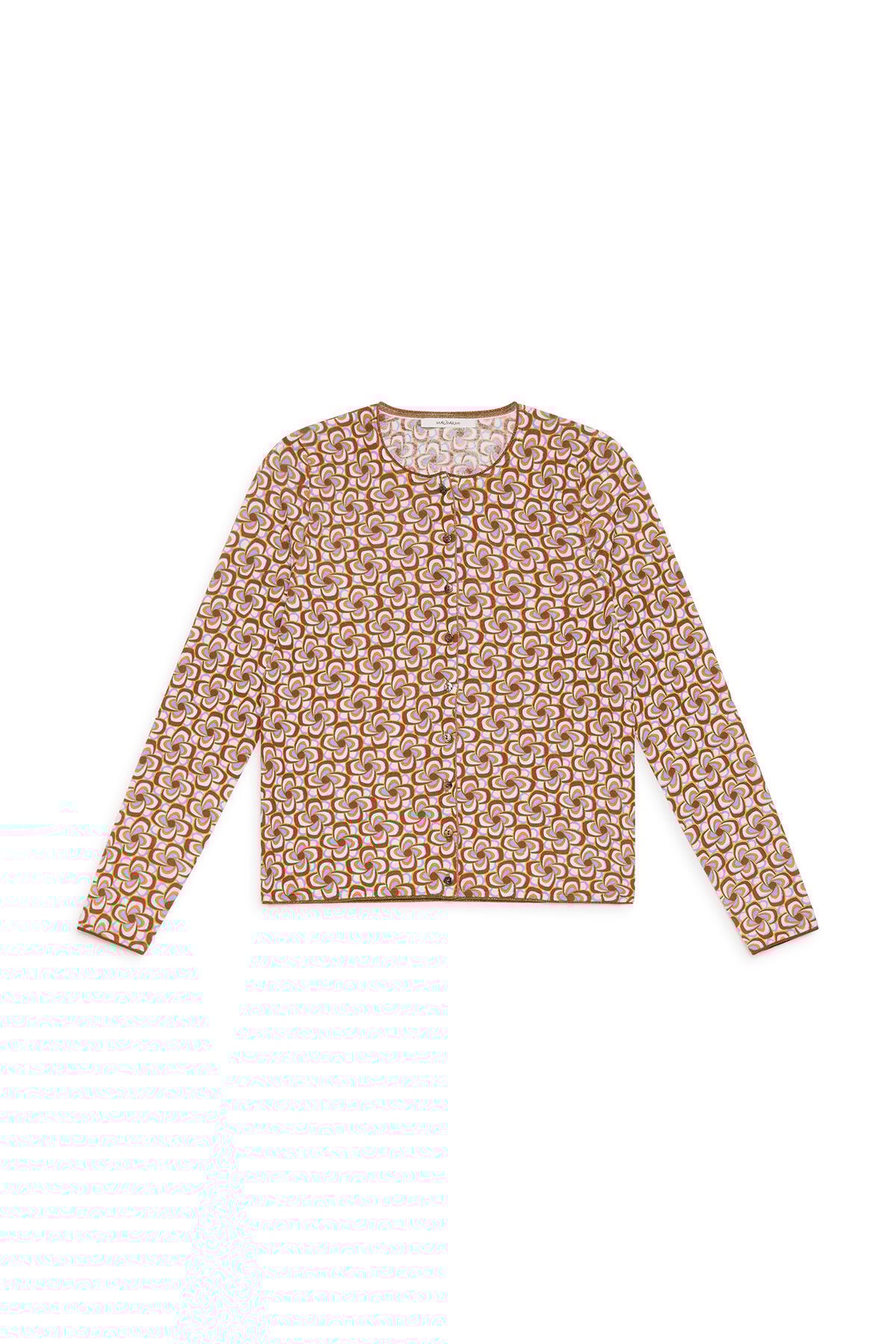 Malìparmi COTTON PRINTED CARDIGAN Brown JN359978215 Malìparmi COTTON PRINTED CARDIGAN Brown JN359978215
