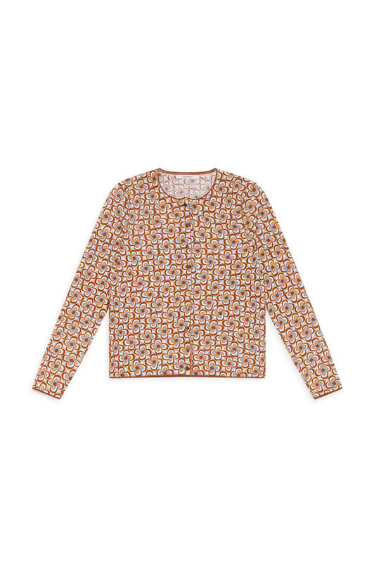 Malìparmi COTTON PRINTED CARDIGAN Brown JN359978215 Malìparmi COTTON PRINTED CARDIGAN Brown JN359978215