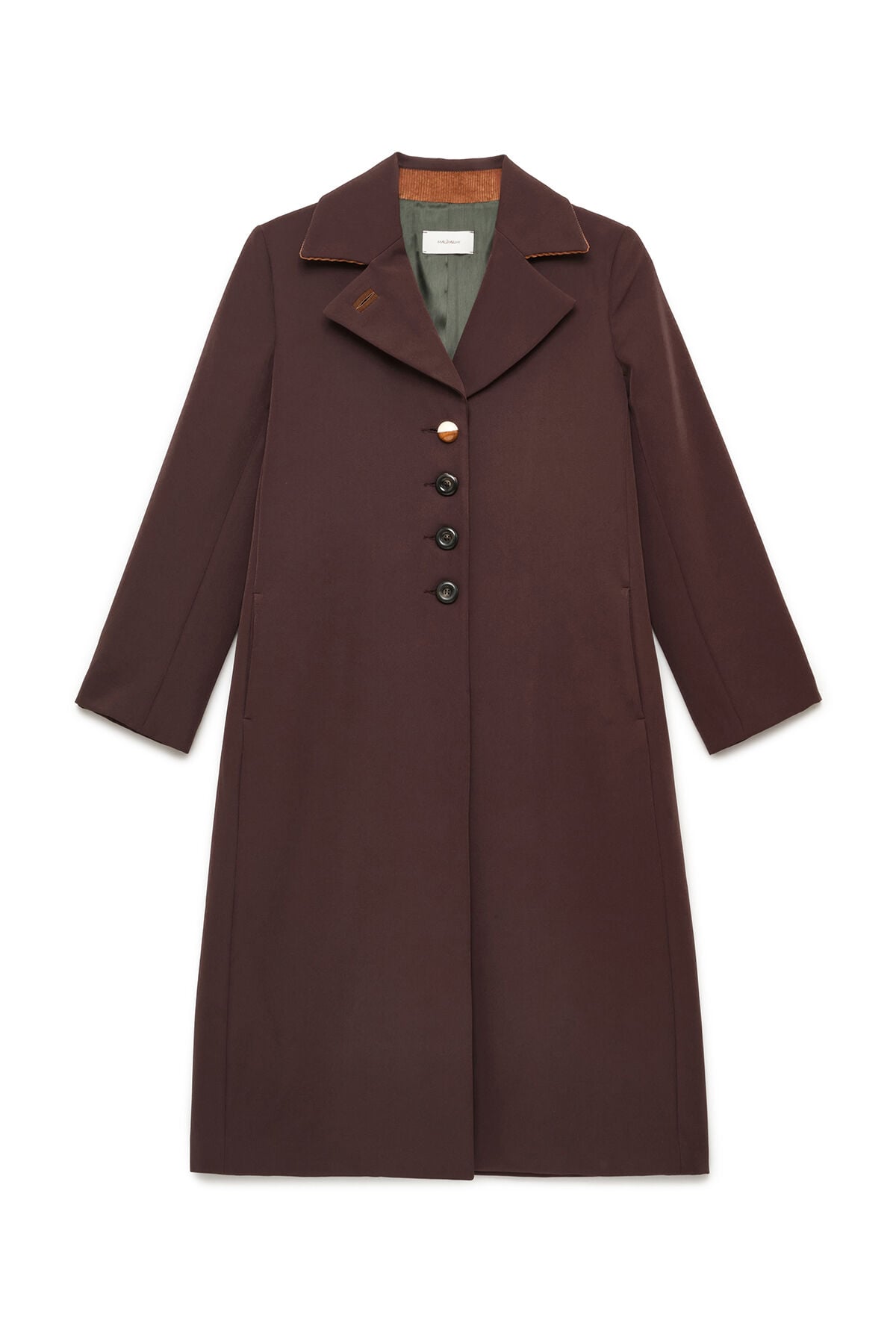 Maliparmi SLEEK MATTE OVERCOAT Cool Brown JB540450689 Maliparmi SLEEK MATTE OVERCOAT Cool Brown JB540450689