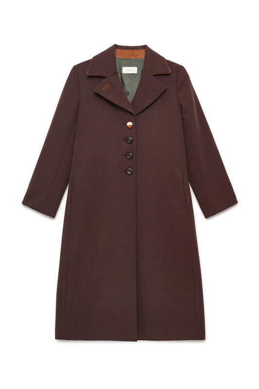 Maliparmi SLEEK MATTE OVERCOAT Cool Brown JB540450689 Maliparmi SLEEK MATTE OVERCOAT Cool Brown JB540450689