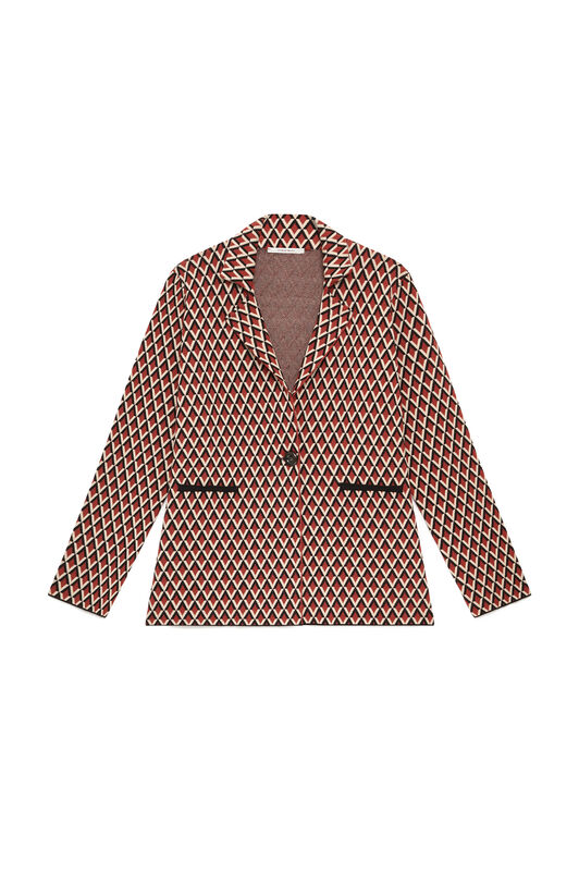 Maliparmi JACQUARD COMFORT BLAZER Braun JD649678219 Maliparmi JACQUARD COMFORT BLAZER Braun JD649678219