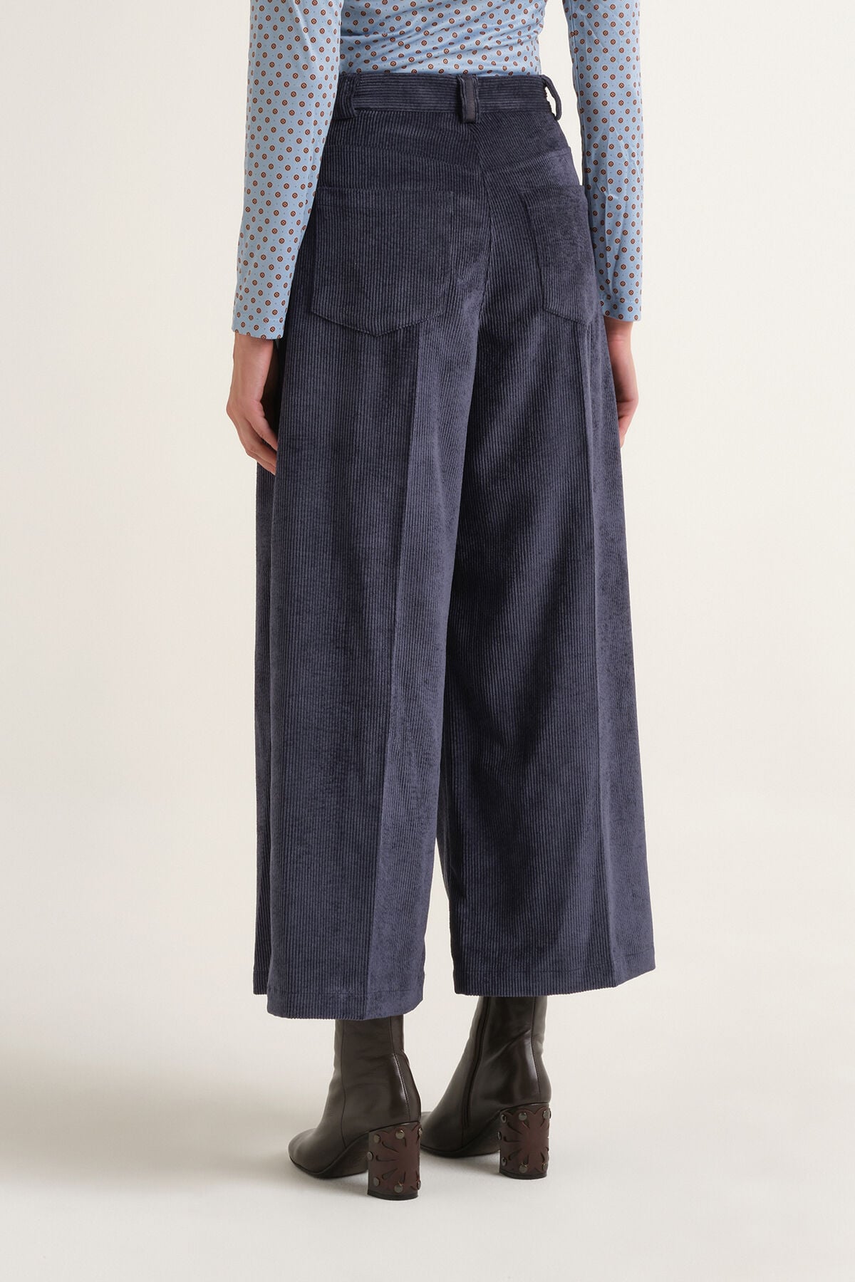 Maliparmi CORDUROY VELVET PANTALON Bleu Marine JH804061060