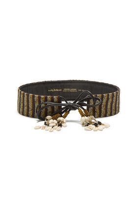 Malìparmi CINTURA SHELL&STRIPES BELT Brown CA006191276