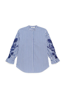Malìparmi STRIPED FLEUR SHIRT Night Blue JM558515222