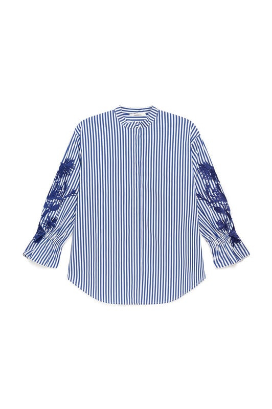 Malìparmi STRIPED FLEUR CAMISA Azul Noche JM558515222 Malìparmi STRIPED FLEUR CAMISA Azul Noche JM558515222