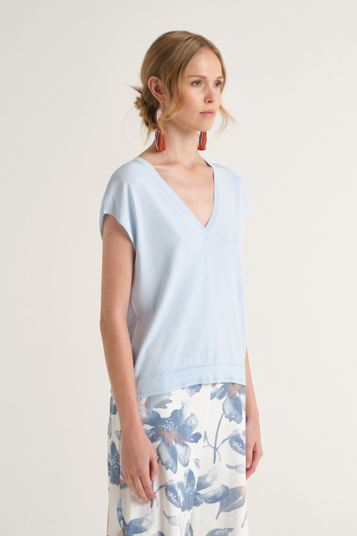 Malìparmi VISCOSE FRESH SWEATER Light Blue JQ511877099