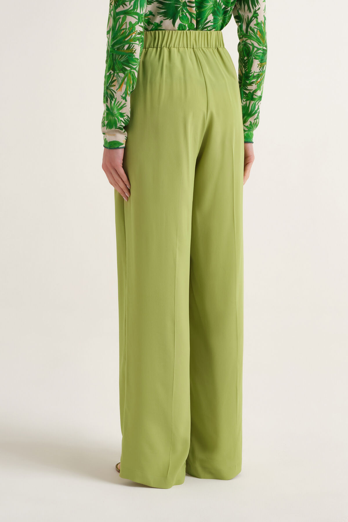 Malìparmi FLUID CREPE TROUSERS Green JH806250672